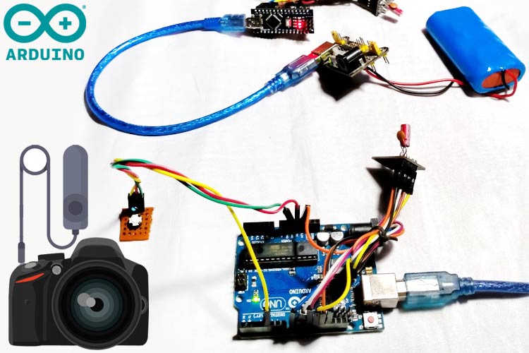 Wireless Controlled Shutter Button for DSLR using Arduino and nRF24L01